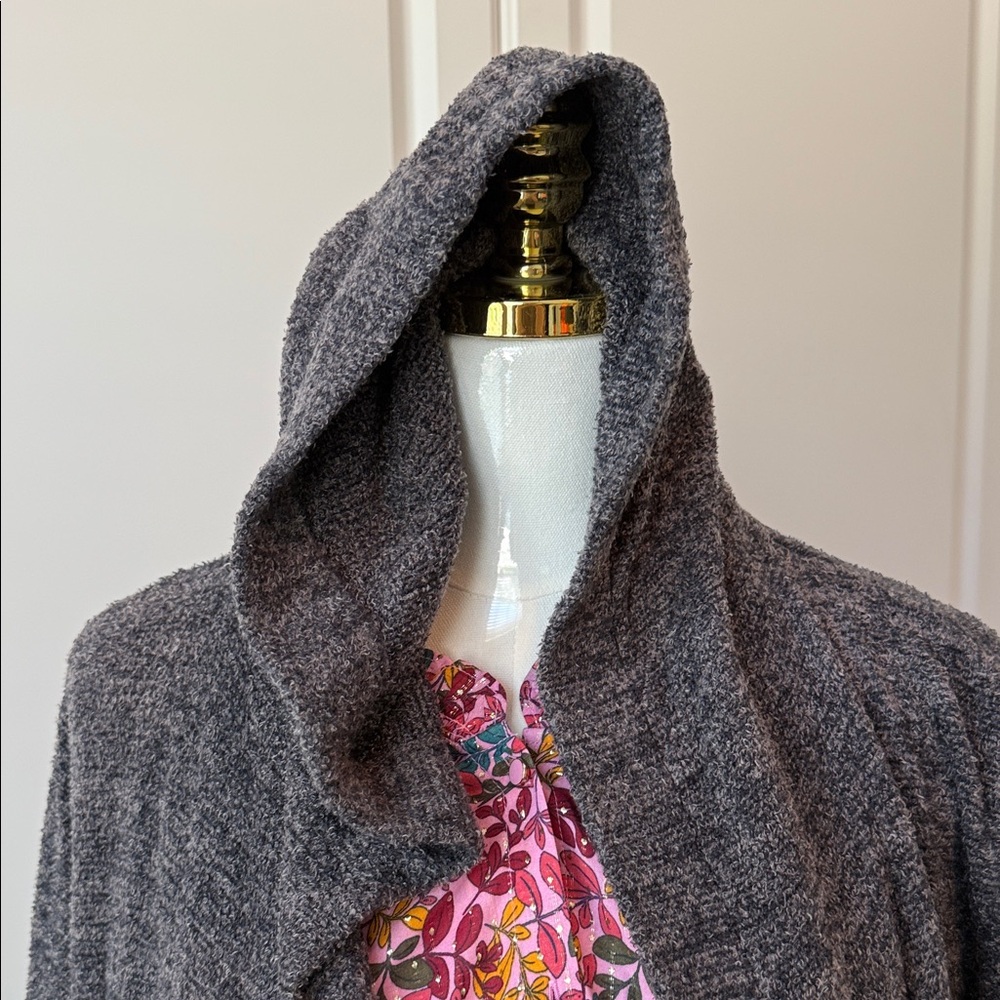 Barefoot Dreams Charcoal Hooded Cardigan - Picture 9 of 9